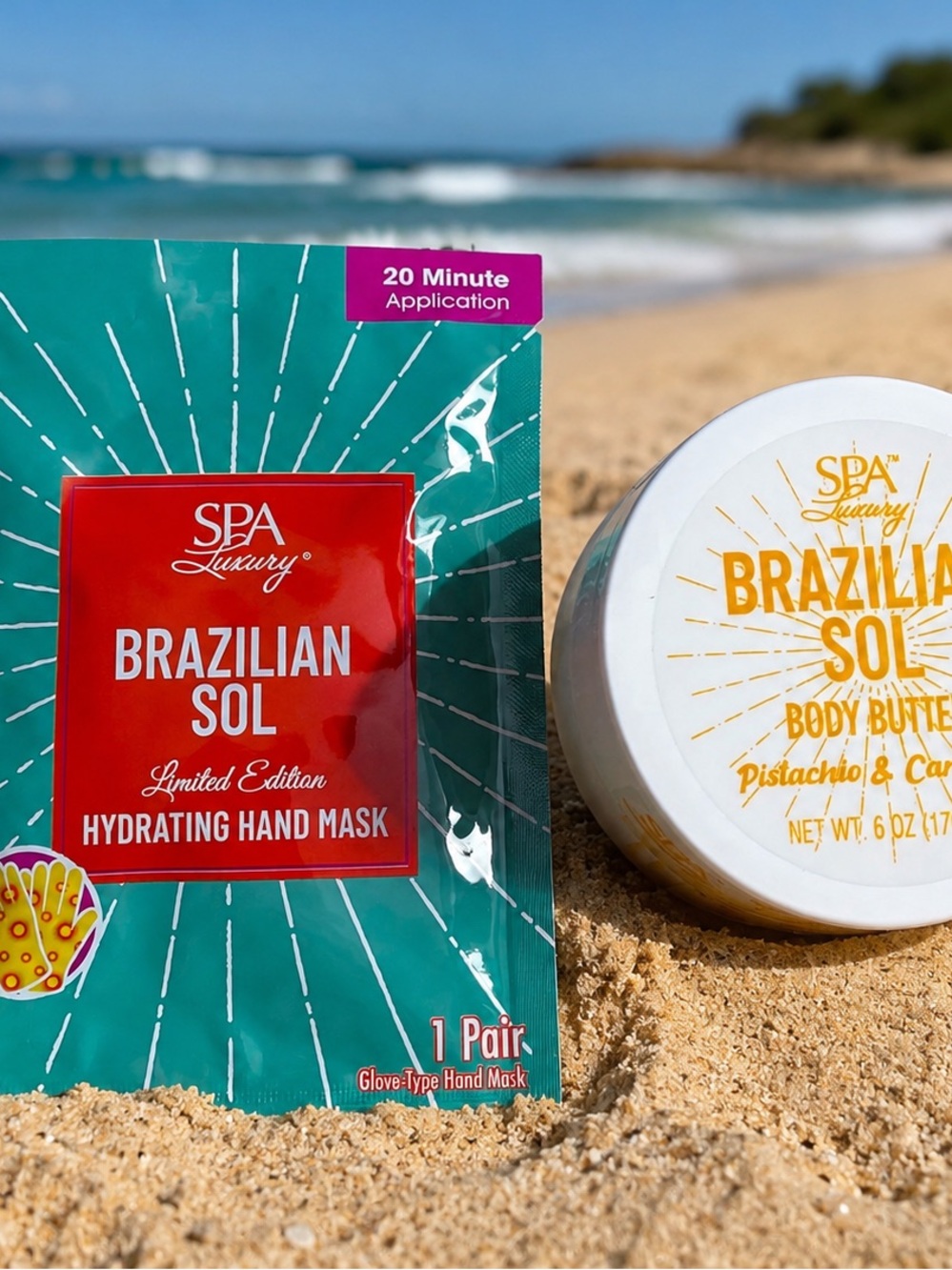 Brazilian Sol Bundle of Hydrating Hand Mask &  6 oz Body Butter